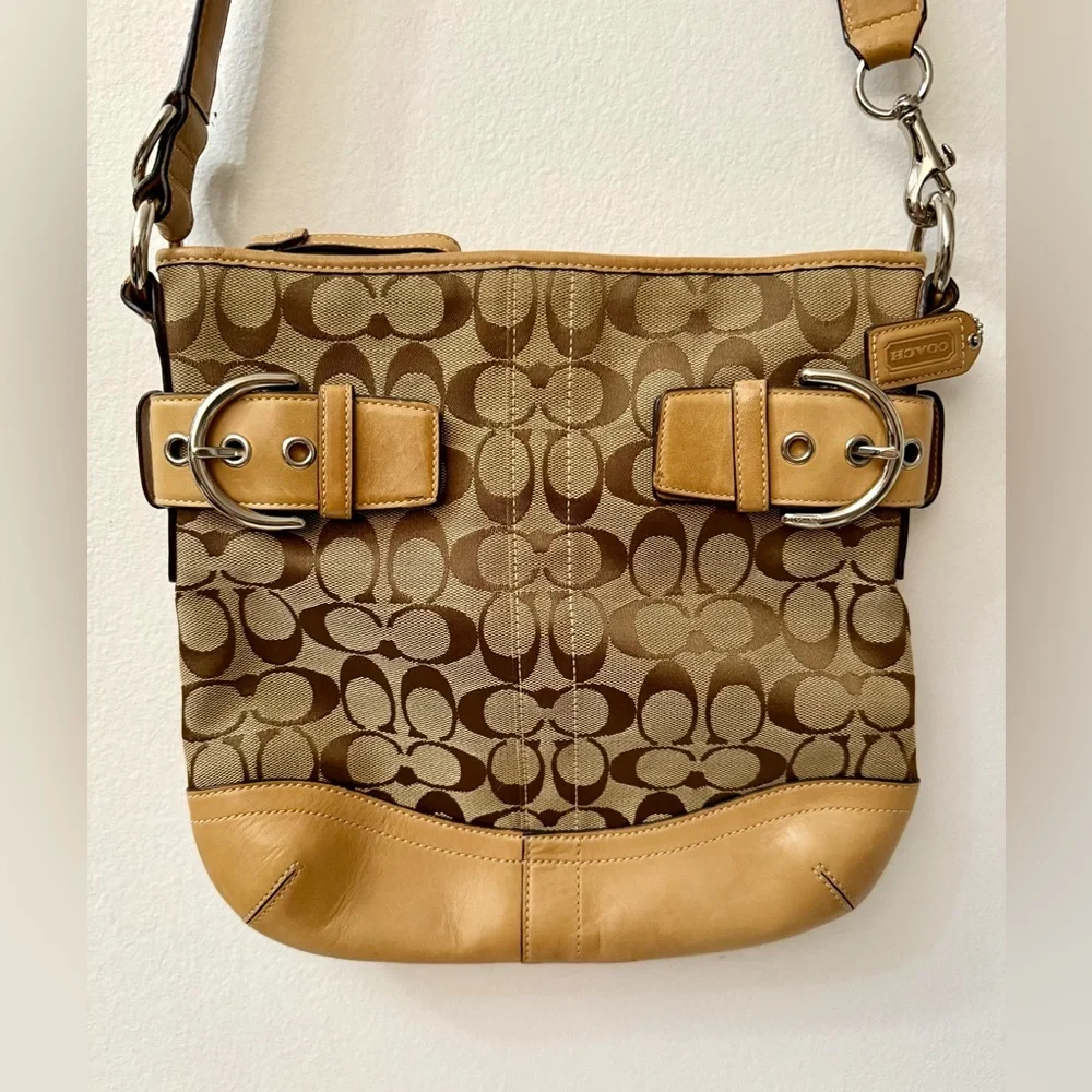 Coach Brown and Tan Crossbody Bag - Picture 2 of 6